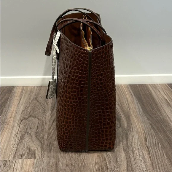 Tory Burch Perry Embossed Leather Triple Compartment Tote - Picture 3 of 9